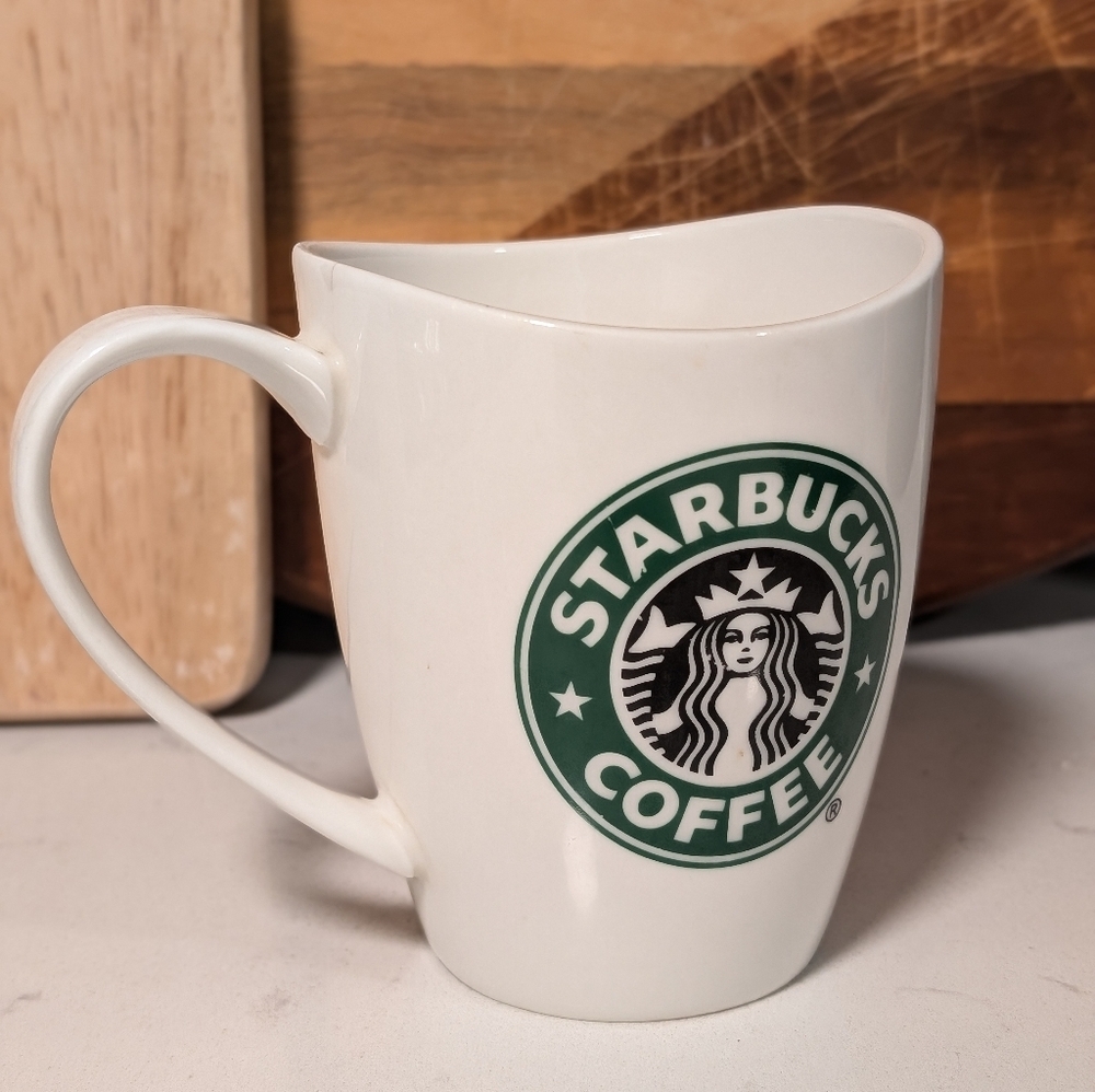 Rare Assymetrical Rim Starbucks Coffee/Tea Mug/Cup Double Tail  Siren/Mermaid